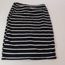 Shein Curve Elastic Waist Women&#39;s Black &amp; White Stripes Skirt Size OXL - £7.95 GBP