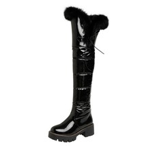 Warm Fur Plush Down Snow Boots Winter High Boots Women Shoes Platform Waterproof - £74.43 GBP