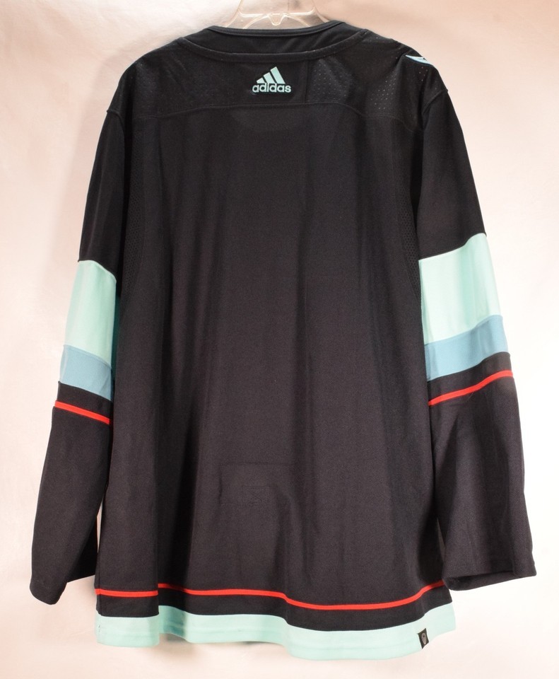 Adidas Mens NHL Seattle Kraken Home Jersey Black Blue 60 Item image 2