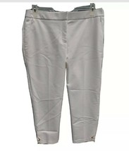 Rafaela Woman Pants Size 12 White Capris Cropped Flat Front Pockets Casual - £11.80 GBP