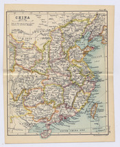 1912 Antique Map Of Eastern Chiina / Verso Canton Guangzhou Vicinity / Hong Kong - £25.57 GBP