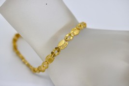 Authenticity Guarantee 
21K Yellow Gold Sandblast Finish Diamond Cut Heart Fa... - £838.21 GBP