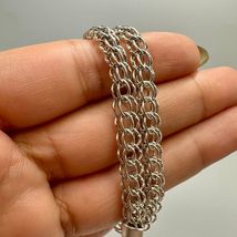 Vintage 925 Sterling Silver Bracelet Double Link Chain Unisex - $195.00