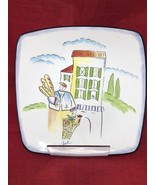 13&quot; PROVENCE by Apple Sakura LARGE Square Platter Hand-Painted French Cafe - $39.59