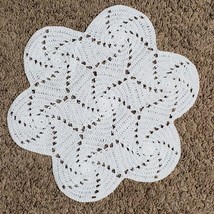 Vintage Hand Crochet White Doily 12 Inch Scallop Edge - $13.10