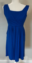 Fresh Produce Midi Dress S Small Blue Raglan Cap Sleeve Ruffle Smocked U... - $30.60