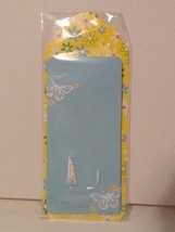 Butterfly Flower Blue Yellow Notepad Note Memo Pad Spring Pastel  - $4.00