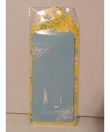 Butterfly Flower Blue Yellow Notepad Note Memo Pad Spring Pastel  - £3.08 GBP