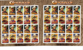 US Stamps/Postage 2 Sheets Sc #4449a Cowboys Silver Screen MNH F-VF OG FV$17.60 - £9.61 GBP