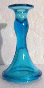 Vintage Handmade Crystal Virginia Blue Trumpet Style Candle Stick Glass ... - $26.00