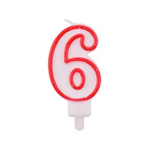 Number 6 Birthday Candle 3D Number Happy Birthday Cake Candles for Birth... - $19.86