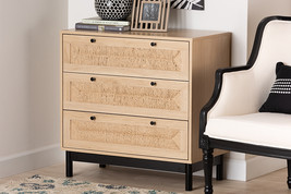 Jiro Light Brown and Black 3-Drawer Storage Cabinet - $3,443.89 MXN