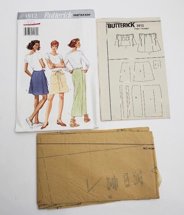 Primary image for Vintage Butterick Pattern Fast And Easy 3912 Size 18-20-22 1995 Uncut USA