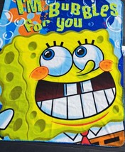 NICKELODEON Spongebob Im Bubbles For You Lightweight Fleece Throw Blanket 57x47” - $13.55