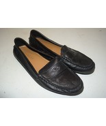 Coach Odette Black Leather Slip On Loafers Women’s Shoes Size 7.5 B - $74.45 CAD