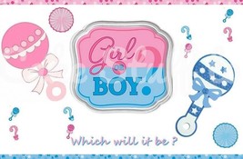 Gender Reveal Baby Shower  Edible Cake Topper Decoration - £10.16 GBP