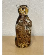 Vintage MCM 5th Fifth Avenue Crystal Brown Amber Bear Figure Hand Blown ... - €52,08 EUR