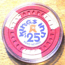 (1) $25. Kings Inn Casino Chip - Reno, Nevada - 1975 - £12.78 GBP