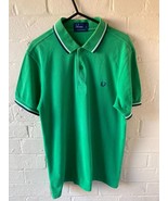 Men’s Fred Perry Knit Short Sleeve Green Twin Tipped small FREE POST - £13.97 GBP