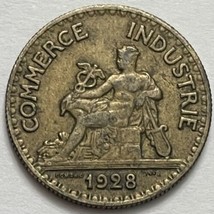 1928 France  50 Centimes Seated Mercury Coin Chamber Of Commerce - $5.94