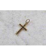 Womens Vintage Estate 14K Yellow Gold Religious Cross Charm Pendant, 0.5... - $94.05