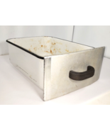 Enamelware Refrigerator? White Black Storage Drawer Alum Metal Face Art ... - $30.15 CAD