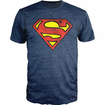 DC Comics Superman Logo Navy Heather T-Shirt Blue - £17.57 GBP+