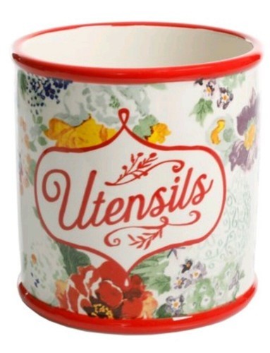 The Pioneer Woman ~ Multicolored Floral Pattern ~ Stoneware Utensils Crock Item image 10
