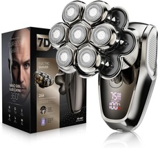 7D Head Shavers for Bald Men Detachable Head Shaver LED Display Dry/Wet Bald Hea - £48.78 GBP