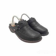 UGG Black Genuine Leather Shearling Lined Mule Clogs Women’s Size 8 - £38.38 GBP