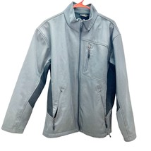 Athletech Jacket Medium Gray Zip Up 3 Front Pockets Fleece Lining - £19.46 GBP