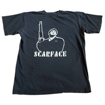 Vintage Scarface Tony Montana Stencil T Shirt Sz M Black Thrashed Y2K US... - $460.40 MXN