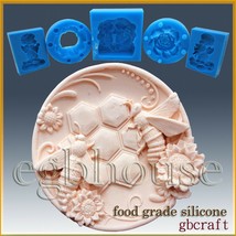 2D Silicone Soap/sugar craft/fondant/chocolate Mold-Busy Bee Plate-free ... - $44.55
