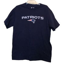 New England Patriots T-Shirt Size Medium NFL Team Apparel Navy Blue SS Cotton - £13.95 GBP