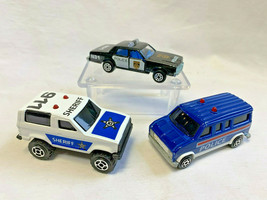 Lot of 3 Rescue Police Sheriff 911 Diecast Vehicles Car Van SUV Majorett... - £23.55 GBP