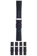 Morellato Livenza (Ec) Watch Strap - Black/Light Blue - 20mm - Chrome-plated Sta - £26.12 GBP