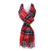 Plaid - Red Black - 1Pcs Winter Unisex 100% Cashmere  Wool Scarf Scarves - £13.65 GBP