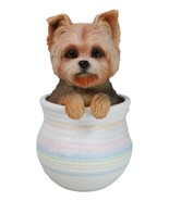 Yorkie Yorkshire Terrier Teacup Puppy Dog Figurine With Glass Eyes Pup I... - €21,44 EUR