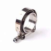 4&quot; Zinc-Coated Turbo/Intercooler Exhaust Downpipe Pipe V-Band Clamp + Flange - £25.37 GBP