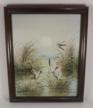 Oil  Painting on Canvas  Signed  C. Jeffares Mallard Duck Artwork Framed - £29.87 GBP