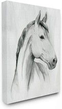 Stupell Industries Horse Portrait Grey Drawing Design, Designed By Grace, Canvas - £32.23 GBP