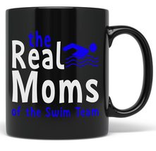 PixiDoodle Swim Mom Swimmers Support Team Coffee Mug (11 oz, Black) - £20.37 GBP+