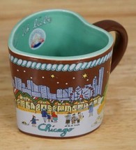 Advertising Souvenir Heart Brown Coffee Tea Mug Chicago 2018 Christkindlmarket - £14.71 GBP