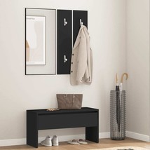 vidaXL Hallway Furniture Set Black Engineered wood, Acrylic Medium - $4,122.39 MXN