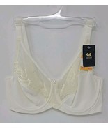 Wacoal 32DD Feather Embroidery Full Coverage Underwire 85121 Ivory Bra NWT - $29.66