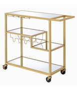 Adamsen Serving Cart, Mirrored &amp; Champagne Finish - $313.00