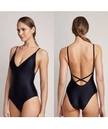 LENNY NIEMEYER Basic V-Neck Designer Maillot One-Piece Swimsuit Black Si... - $173.25