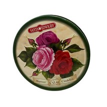 Santa Edwiges Roses Blooms Butter Cookies Tin Can Canister Container 2006 - $130.92 MXN