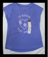 Okie Dokie Girls Purple I&#39;d Rather Play Soccer Tee Top Size 3T NWT - €11,16 EUR