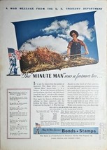 1942-WWII Message From Us Treasury DEPARTMENT-Vintage Print Ad-BONDS-STAMPS-FARM - £8.14 GBP